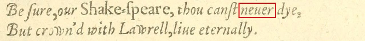 The closing couplet of Digges’s First Folio tribute.