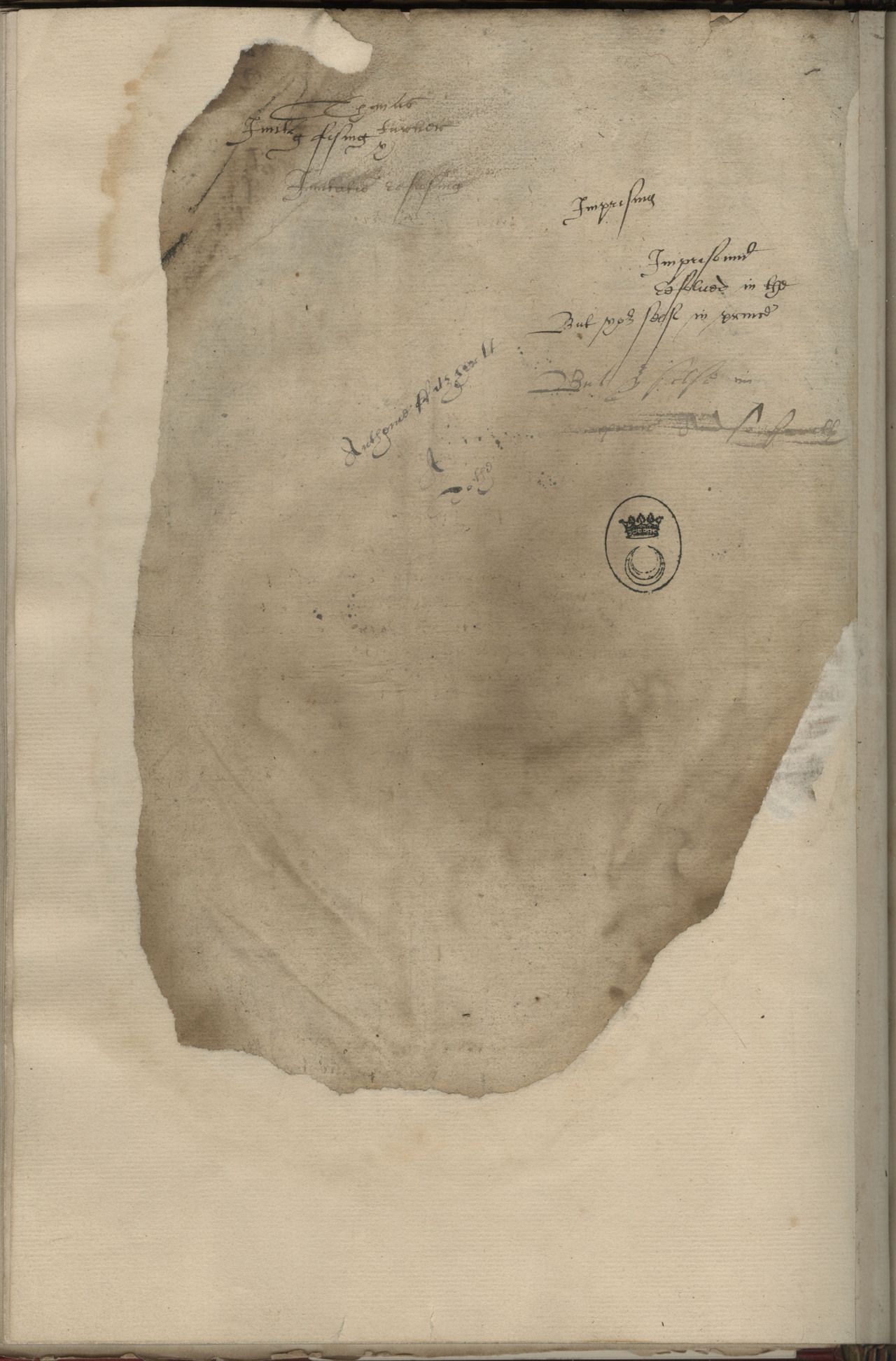 The reverse of the same flyleaf, f.46v. Its sparse writing contrasts with the crowded recto. Photograph: Collection of the Duke of Northumberland, Alnwick Castle, via Shakespeare Documented.