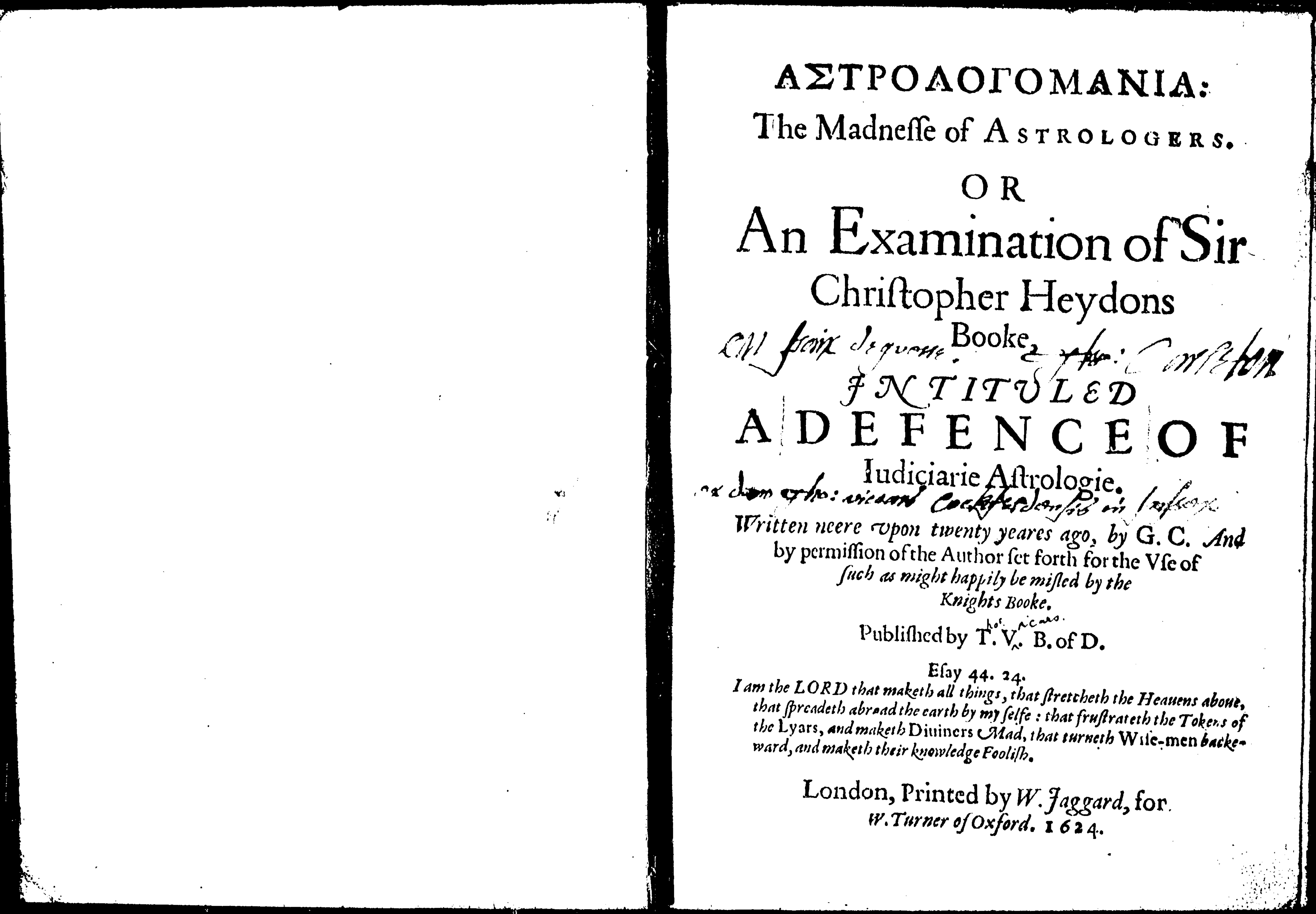 Astrologomania title page