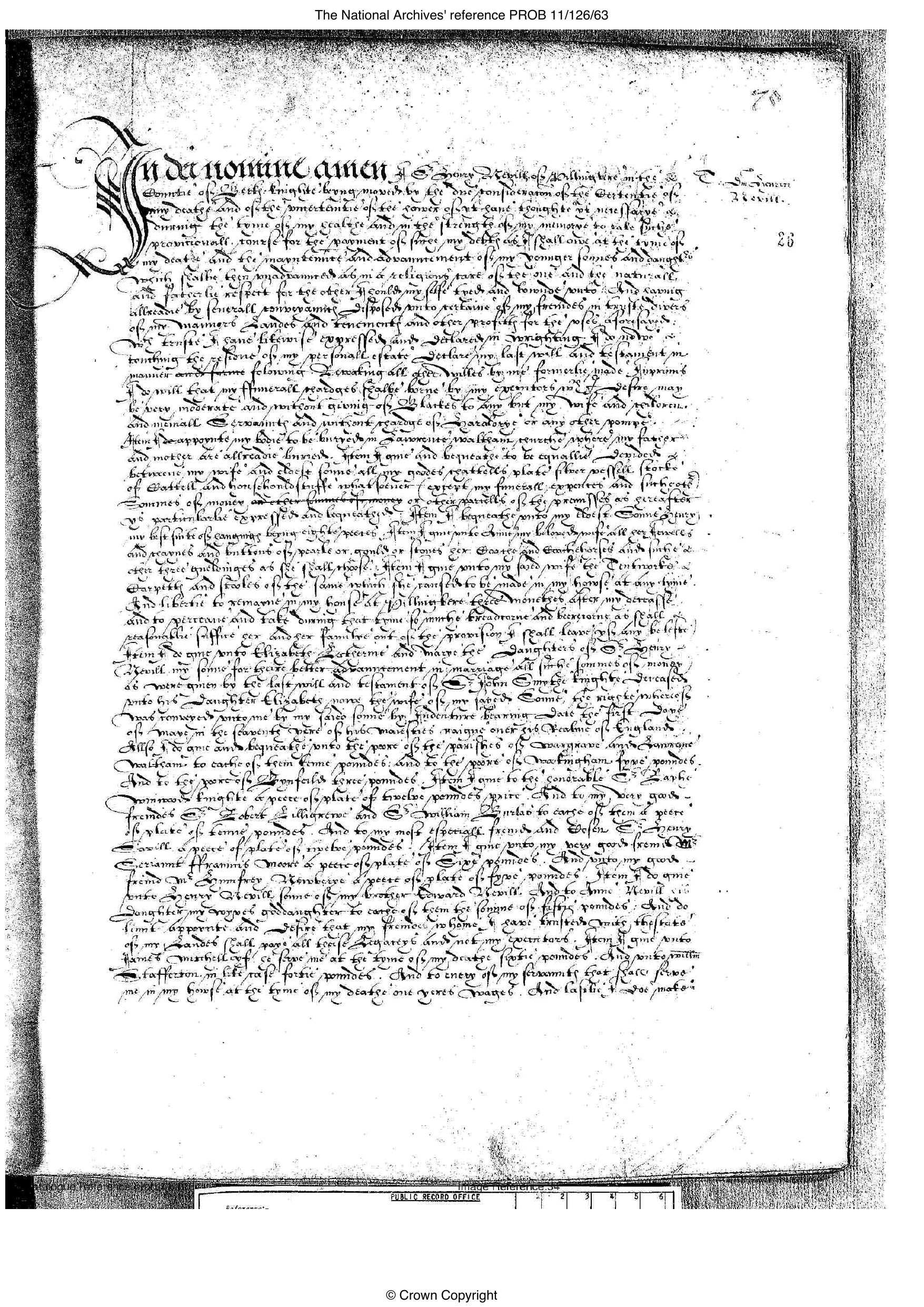 Henry Neville will page 1